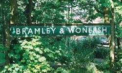 Bramley & Wonersh Station - enamel station sign - 2001