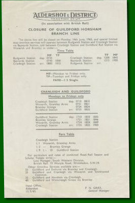 Train Replacement Bus Timetable