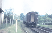 A train leaves Bramley station.